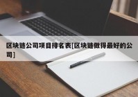 区块链公司项目排名表[区块链做得最好的公司]