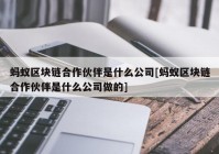 蚂蚁区块链合作伙伴是什么公司[蚂蚁区块链合作伙伴是什么公司做的]